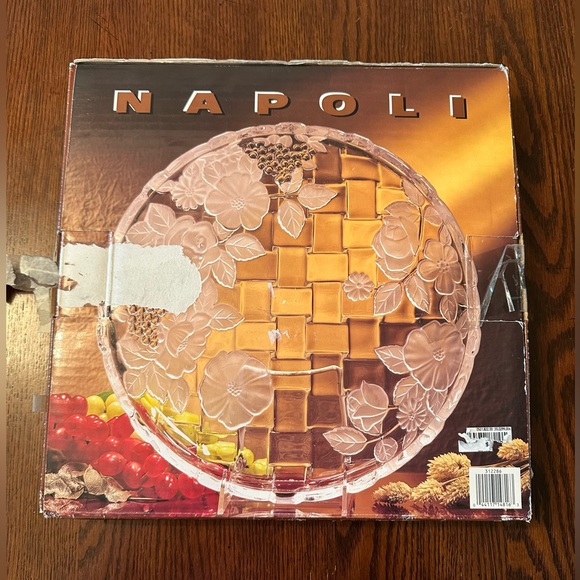 VINTAGE Napoli! Frosted❄️Crystal Serving Platter/12.5” - Picture 4 of 6